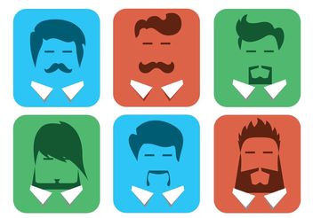 Free Vector Male Avatars with Beards - Free vector #158317